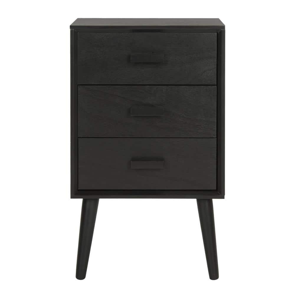 SAFAVIEH Pomona Black 3-Drawer End Table CHS5700D - The Home Depot