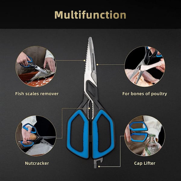 Multifunctional Stainless Steel Kitchen Scissors cut Bone Scaling fish  Bottle Opener Heavy Duty kitchen accessories Gunting
