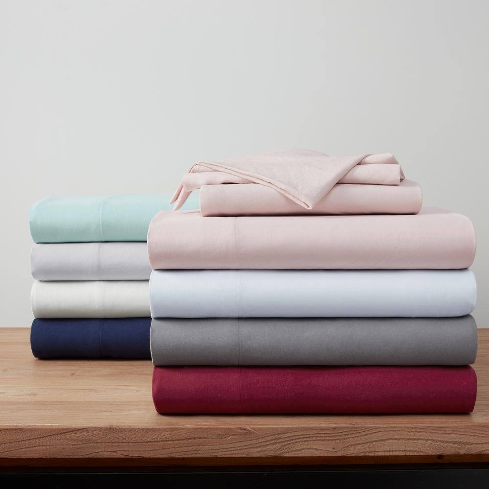 Light Grey Twin Microfiber Cooling Sheet Set with Pillowcase