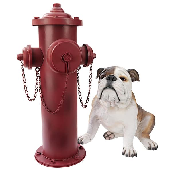 Vintage Style Fire Hydrant Statue Dogs Red Metal 3 Nozzle Patio Yard Decor 23 In