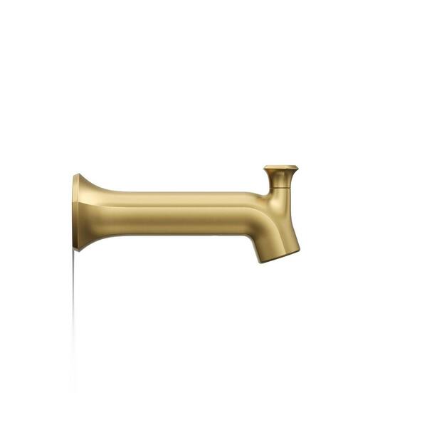 KOHLER Occasion Wall-Mount 8 in. Diverter Bath Spout with Straight Design in Vibrant Brushed Moderne Brass