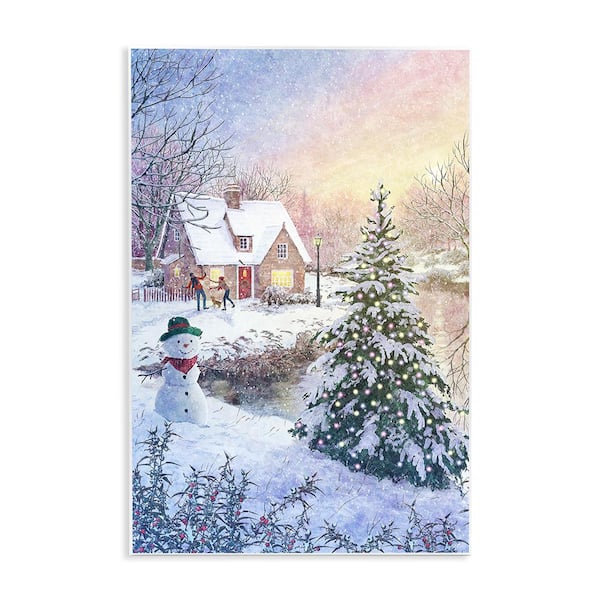 Stupell Industries Kids Playing in Snow by Pip Wilson 1-Piece Unframed Graphic Print Nature Poster Art Print 15 in. x 10 in.