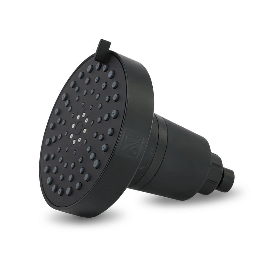 Seventy 4-Spray Patterns 5.5 in.  Wall Mount Filtered Fixed Shower Head with Shower Filter in Matte Black price history on PriceWatchPro