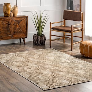 Trinity Textured Abstract Diamonds Beige 7 ft. 10 in. x 10 ft. Area Rug