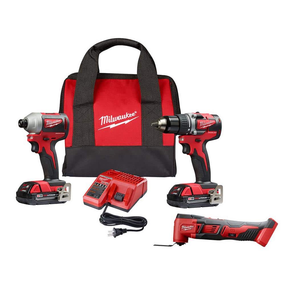 Milwaukee M18 18V Lithium-Ion Brushless Cordless Compact Drill/Impact Combo  Kit (2-Tool) W/ Oscillating Mult-Tool 2892-22CT-2626-20 The Home Depot