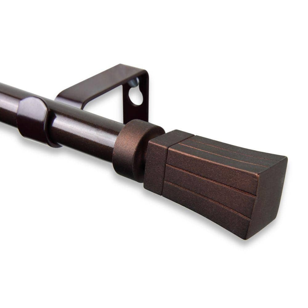 84 in. - 120 in. Telescoping 5/8 in. Single Curtain Rod Kit in Cocoa with Flare Finial price history on PriceWatchPro