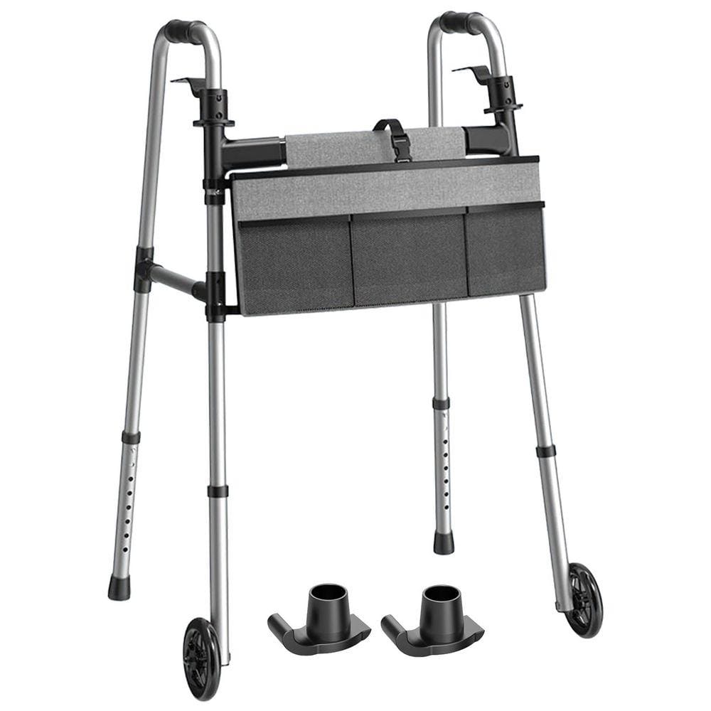 JFVKAF Adjustable Height Lightweight Standard Walker with Basket