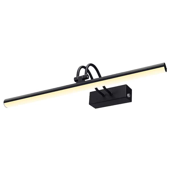 Unbranded Minimalist Rechargeable 20 in. Wall Mounted Black LED Picture Light with Remote Control