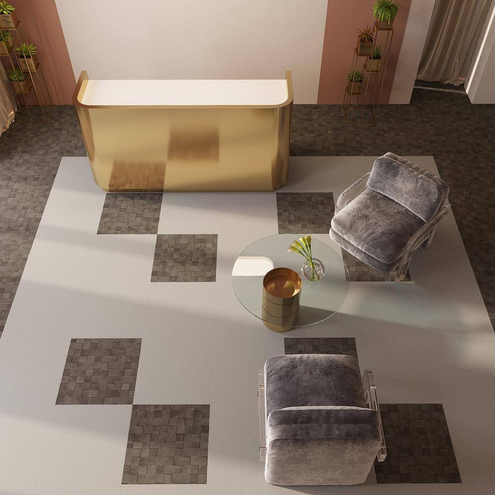 Faded Block 12" x 24" Adhesive Vinyl Tile Flooring