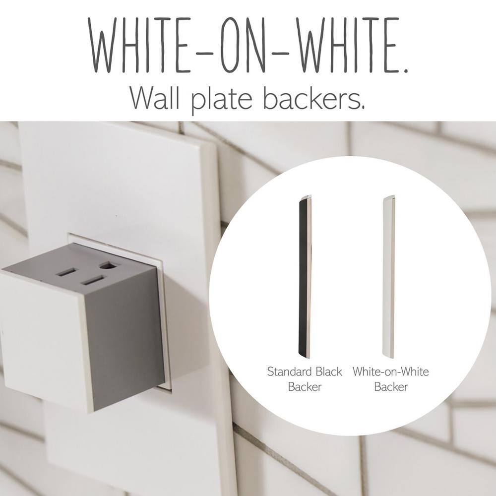 Legrand Adorne Mirror White 3-Gang Wall Plate with Satin Nickel Frame