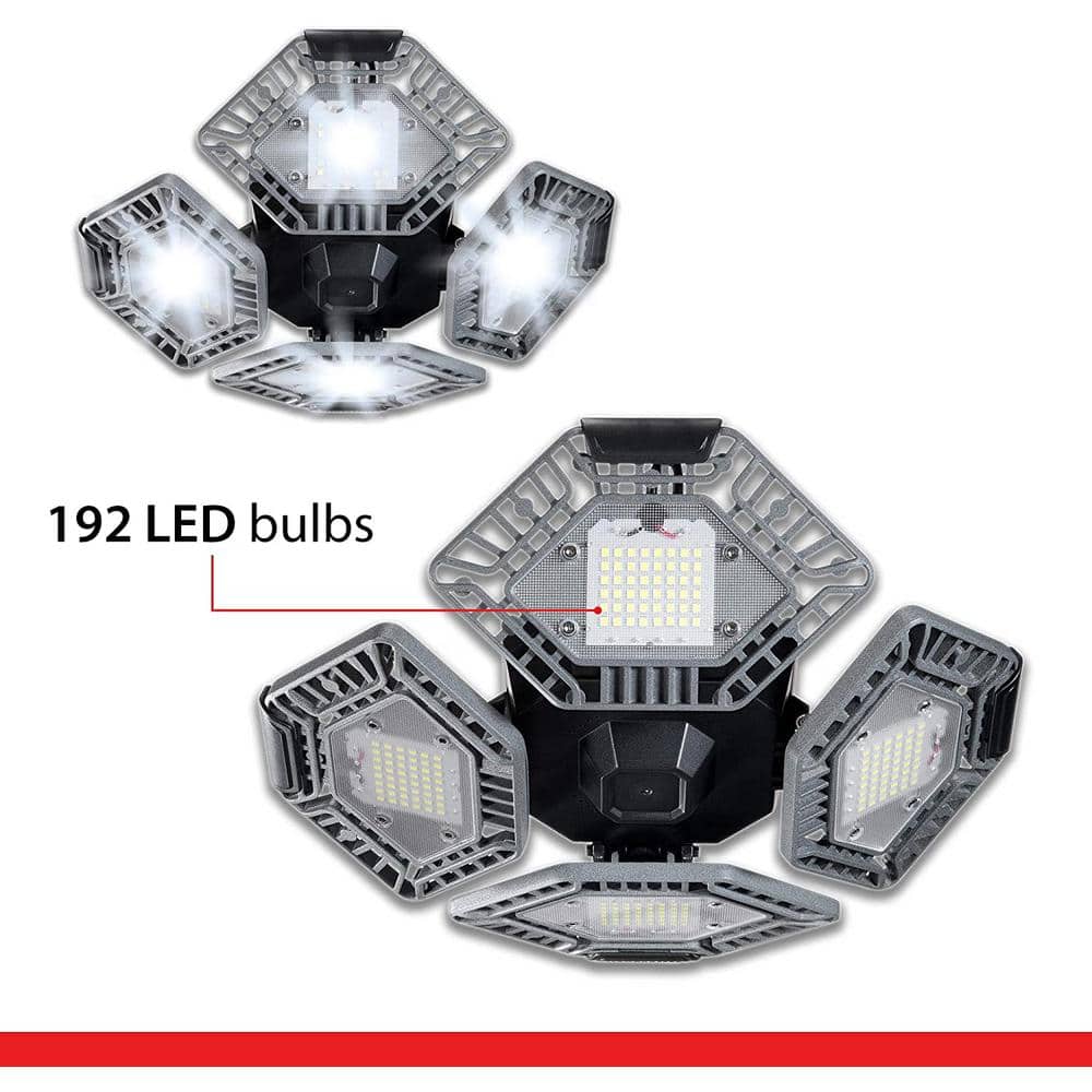 QuadBurst 5500 Lumens White LED Ceiling Light with Adjustable Panels