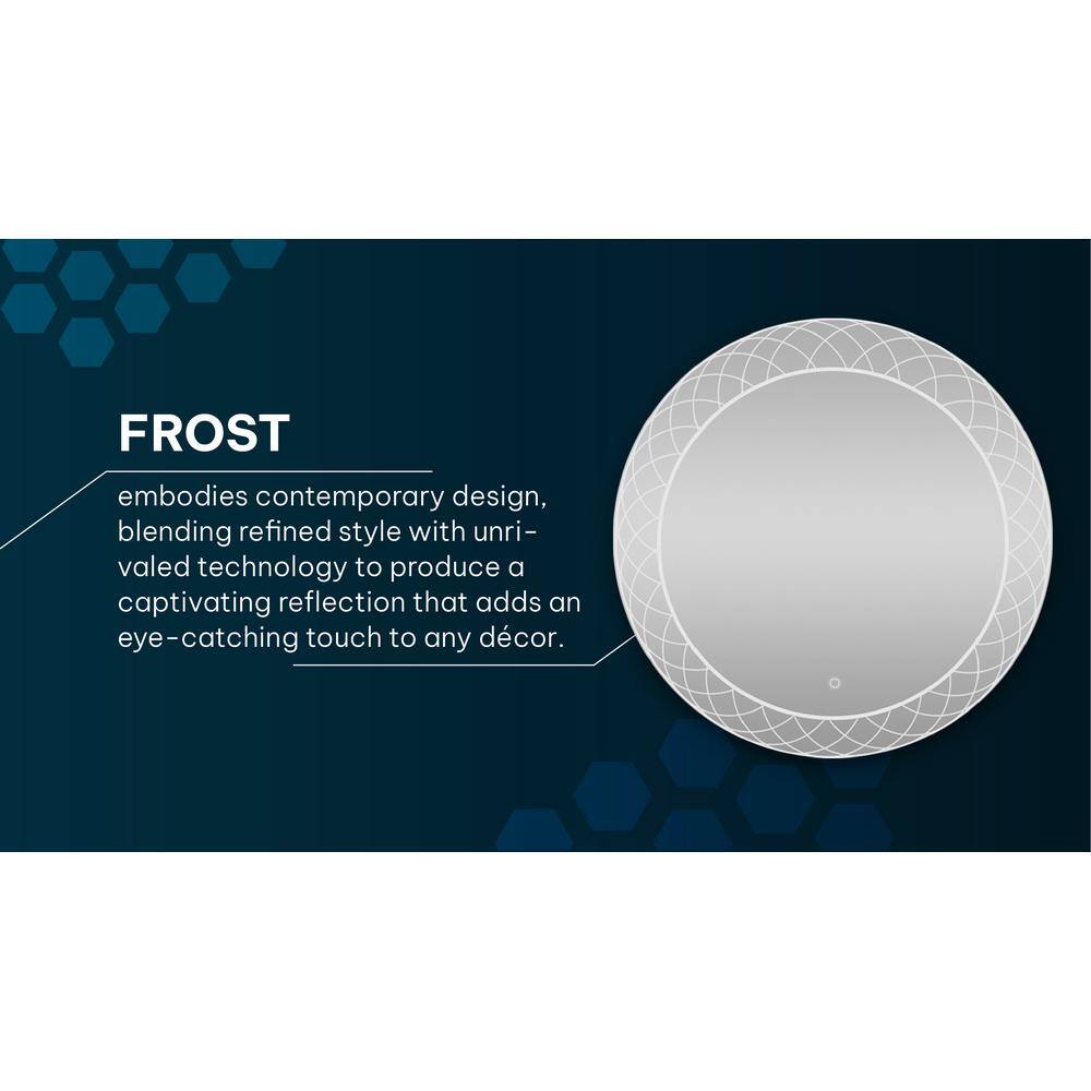 30" Round Silver LED Lighted Bathroom Mirror
