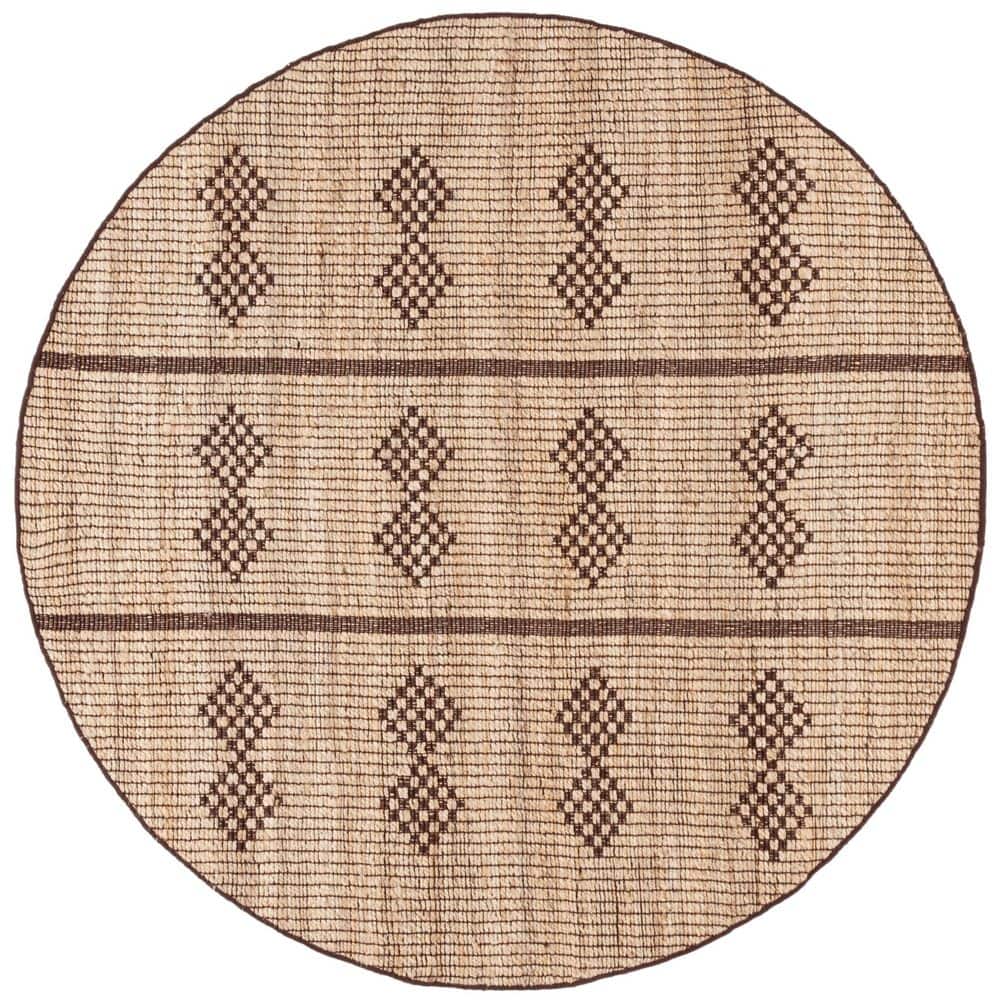 Natural Fiber 6 ft. x 6 ft. Natural/Brown Geometric Round Area Rug price history on PriceWatchPro