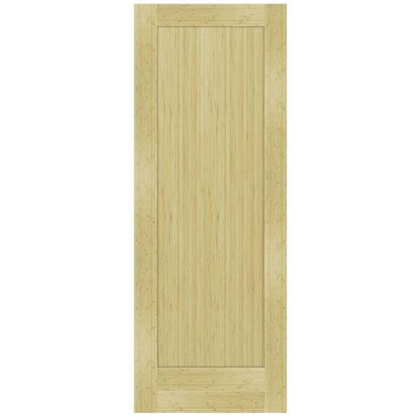 Steves & Sons 24 in. x 80 in. 1-Panel Shaker Unfinished Bamboo Solid Core Interior Door Slab