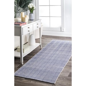 Kimberely Casual Striped Navy 2 ft. 6 in. x 6 ft. Indoor Runner Rug