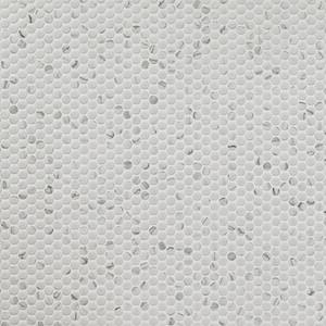 Carrara Penny Round 12 in. x 12 in. x 6mm Matte Porcelain Mesh-Mounted Mosaic Tile (14.4 sq. ft./Case)
