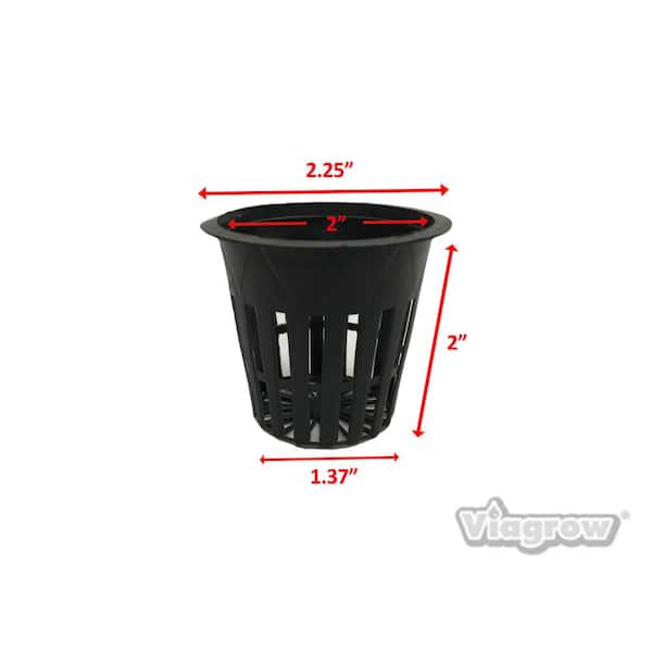 Viagrow Net Pot, 4 inch Mesh Bucket Lid, 3 in. Net Pot Sites x 4