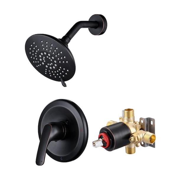 Single-Handle 5-Spray Shower Faucet 1.8 GPM with Adjustable Heads in Oil Rubbed Bronze