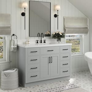 Glacier Bay Everdean 30 in. W x 19 in. D x 34 in. H Single Sink Bath Vanity  in Pearl Gray with White Cultured Marble Top EV30P2-PG - The Home Depot