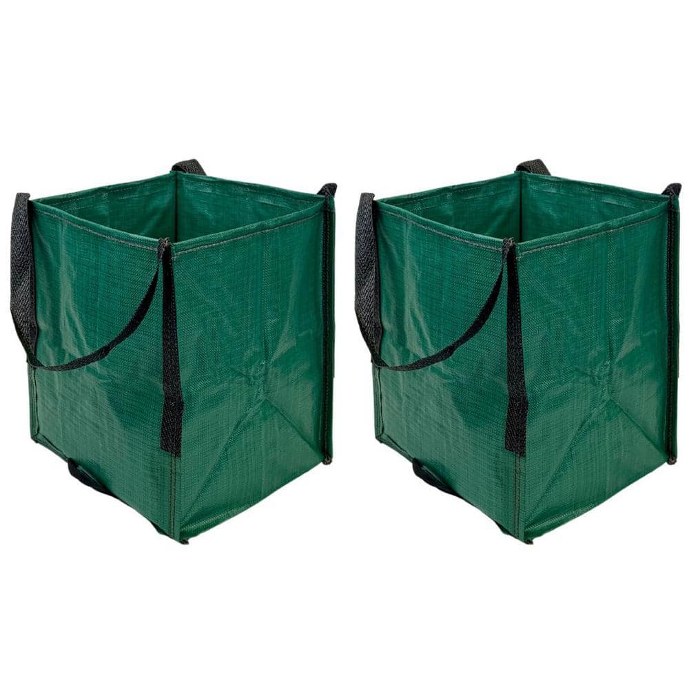 DURASACK 22 gal. Green Polypropylene Storage Tote Reusable Lawn and Leaf Trash Bag (2-Count)