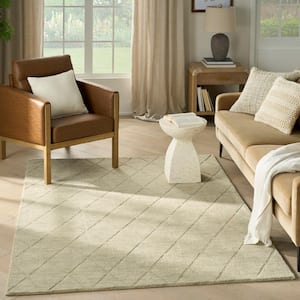 Wool Haven Sage 4 ft. x 6 ft. Diamond Contemporary Area Rug