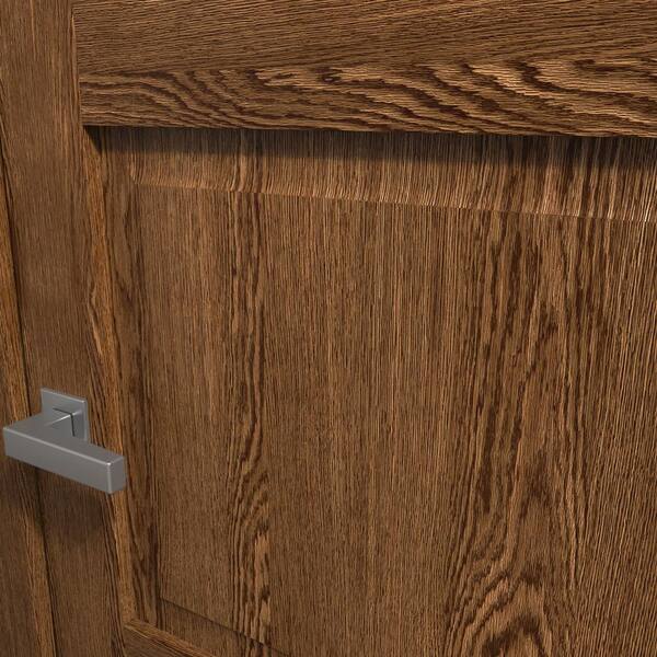 Docoo2 Sartodoors 84 in. x 80 in. Cognac Oak Color Solid Wood Double