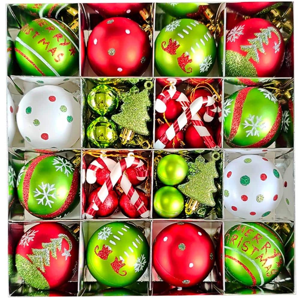 46 pcs Red and Green Christmas Ball Ornaments price history on PriceWatchPro