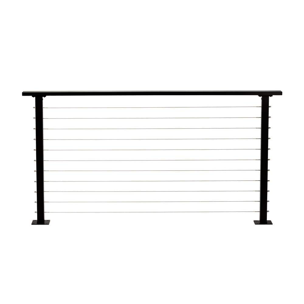 CityPost 6 ft. Deck Cable Railing, 36 in. Base Mount, Black CP6BD