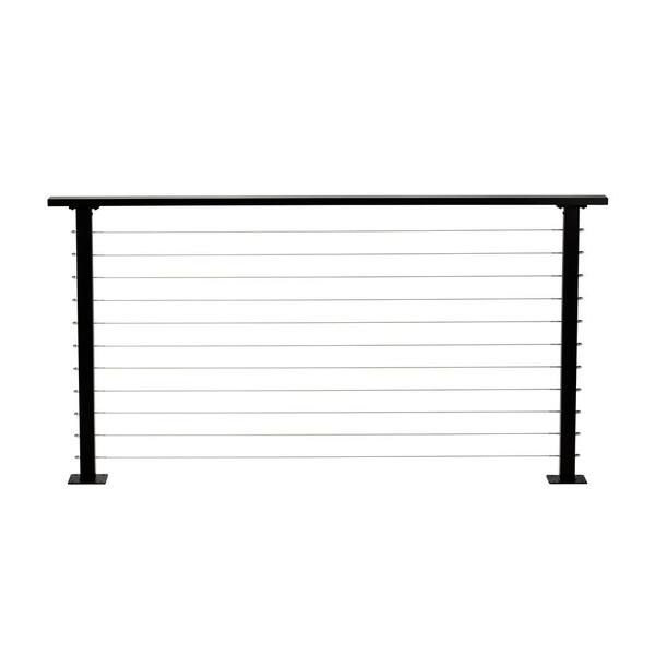 CityPost 6 ft. Deck Cable Railing, 36 in. Base Mount, Black CP6BD