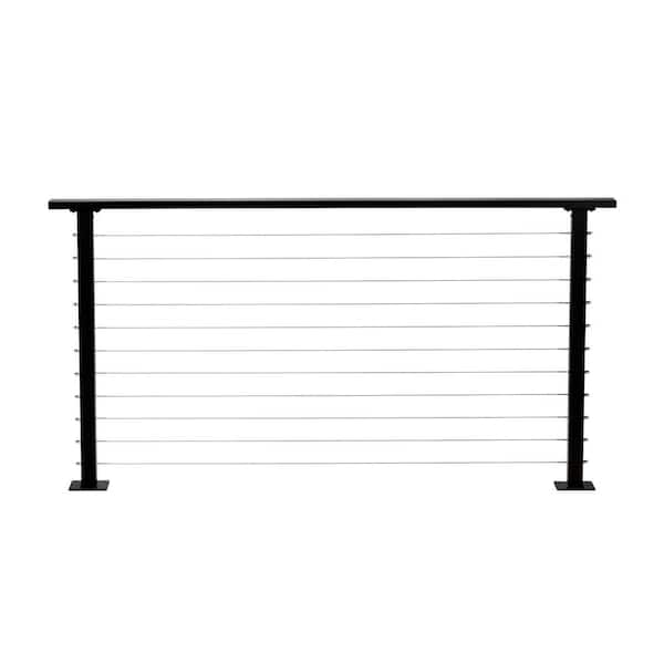 6 ft. Deck Cable Railing, 36 in. Base Mount, Black