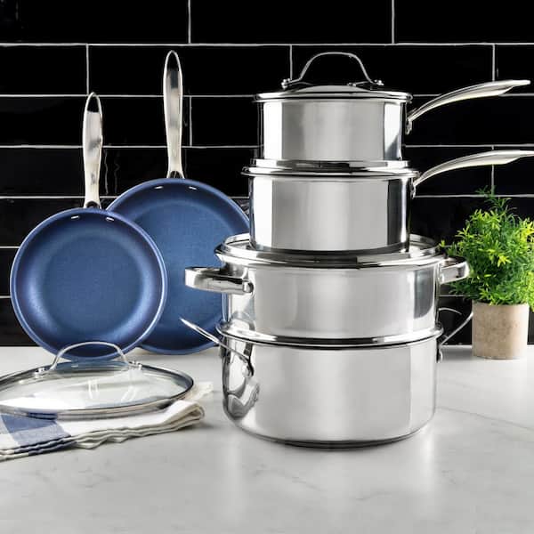Enamel Induction Pan Set Saucepan Set Cookware Set Pot All Hobs Vintage Motif 
