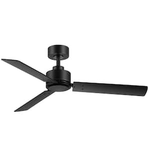 Bartholomew II 48 in. Indoor 6 Fan Speeds Ceiling Fan in Black with 2 Pack with Remote Control Included