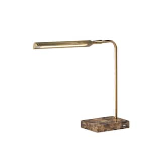 15 in. Antique Brass Reader LED Desk Lamp