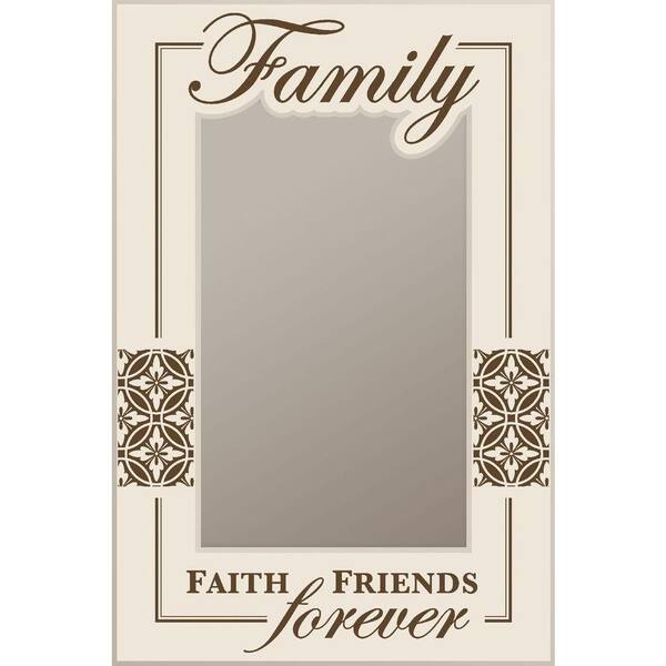 P. Graham Dunn 19.75 in. x 29.75 in. White Wood Family Framed Mirror