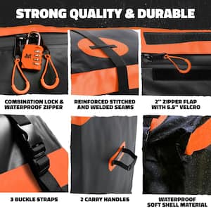 30 cu ft. Orange Waterproof Cargo Carrier Bag (60 in. x 24 in. x 36 in.) with 6-Pack Cubes (29 in. x 23 in. x 12 in.)