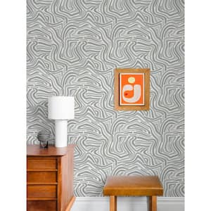 Grey Spirited Peel and Stick Wallpaper Sample