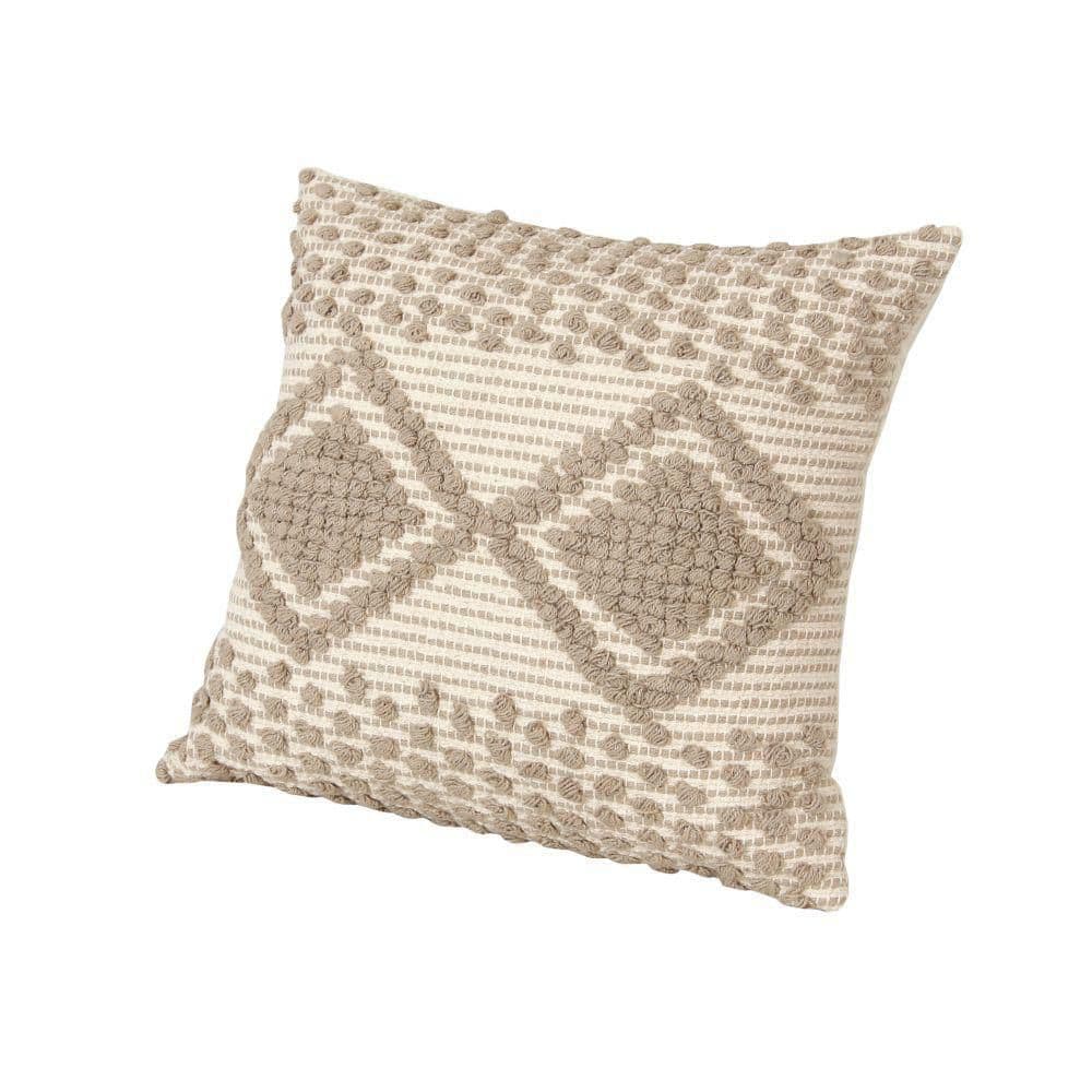 THE URBAN PORT Beige Raised Diamond Embroidery Cotton Decorative Accent