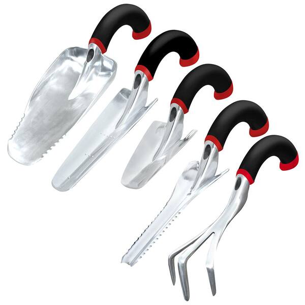 Radius Garden Natural Radius Grip Ergonomic Garden Hand Tool Set in Red (5-Pieces)