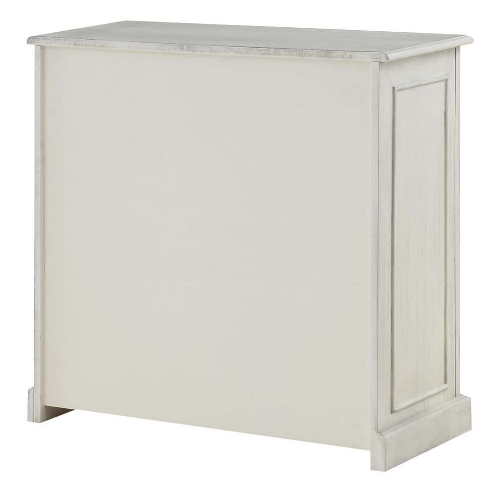 Antique White Solid Wood Classic 2-Shelf Bookcase