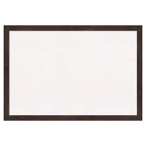 Fresco Dark Walnut Wood White Corkboard 39 in. x 27 in. Bulletin Board Memo Board