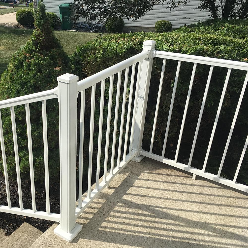 Stanford 36 in. White Aluminum Railing Kit for Decks and Porches