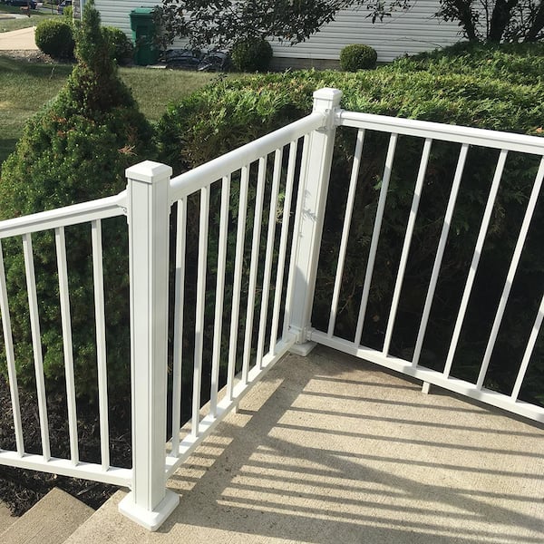 Weatherables Stanford White Aluminum Railing Post Kit - 2.5"x2.5"x38" For Deck & Stair Railings