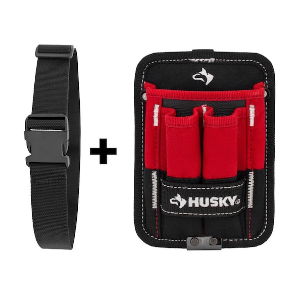 2 in. Quick Release Work Tool Belt with 5 in. 3-Pocket Clip On Tool Belt Pouch