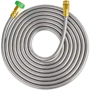 5/8 in. Dia x 20 ft. 304 Stainless Steel Short Garden Hose with Female to Male Metal Connector, Anti-Leakage Kink Free