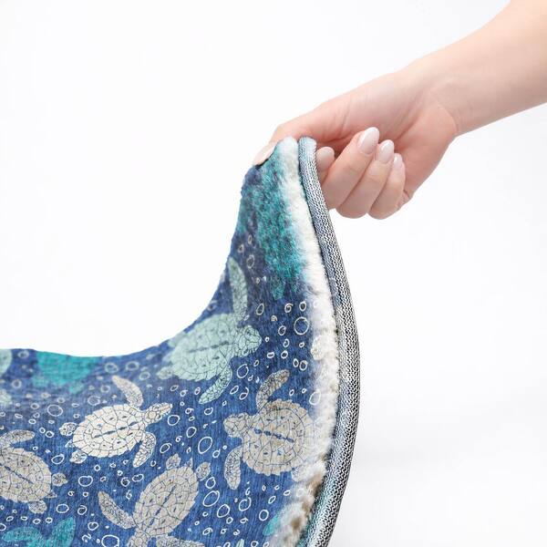 Dream Shag Premium Machine Washable Abstract ADS192 Blue 3 ft. x 4 ft. Area Rug