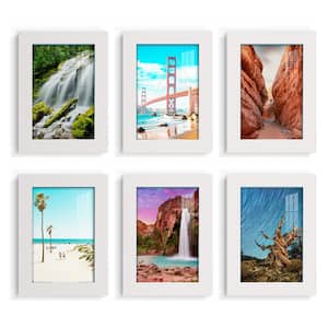 Modern 5 in. x 7 in. White Picture Frame (Set of 6)