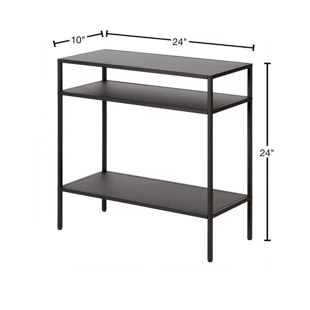 Ricardo 24" Blackened Bronze Rectangular Metal Accent Table