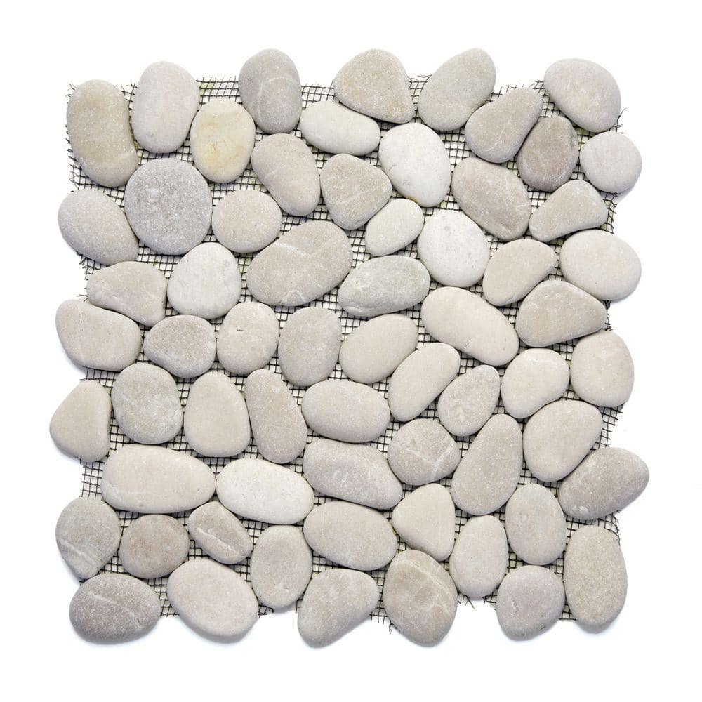 Solistone River Rock Brookstone 12 In X 12 In X 127 Mm Natural Stone Pebble Mosaic Floor And Wall Tile 10 Sq Ft Case 6001 The Home Depot