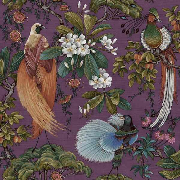 HOLDEN Yasuni Floral Plum Non-Woven Wallpaper
