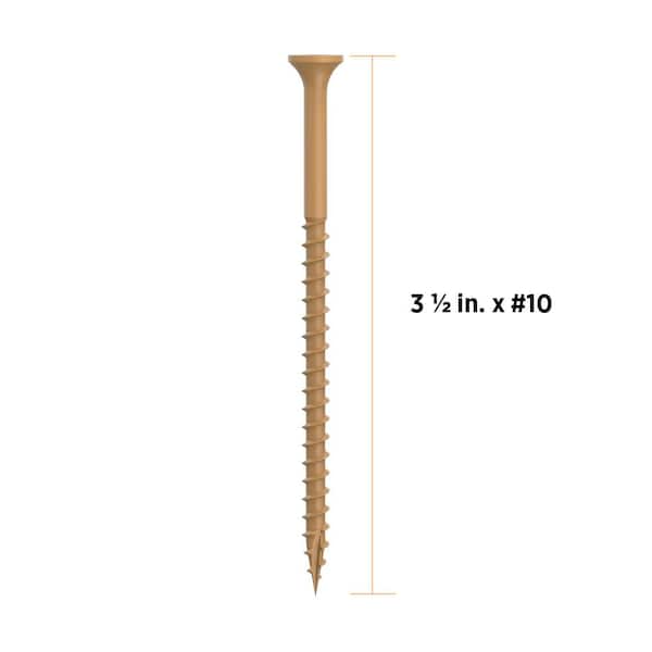 3-1/2 in. #10 Tan Star Drive Exterior Bugle Head Wood Deck Screws (1350-Count)